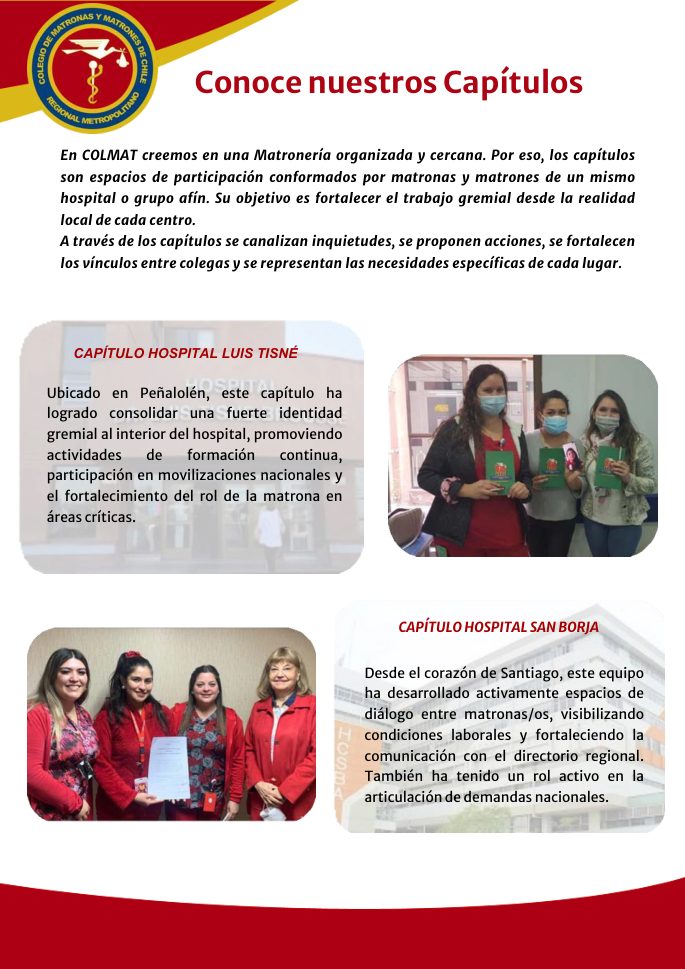 Página sobre los capítulos de COLMAT